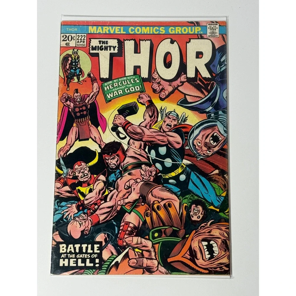 The Mighty Thor 222 Marvel Comics 1974 Hercules Battle at the Gates of Hell 20c